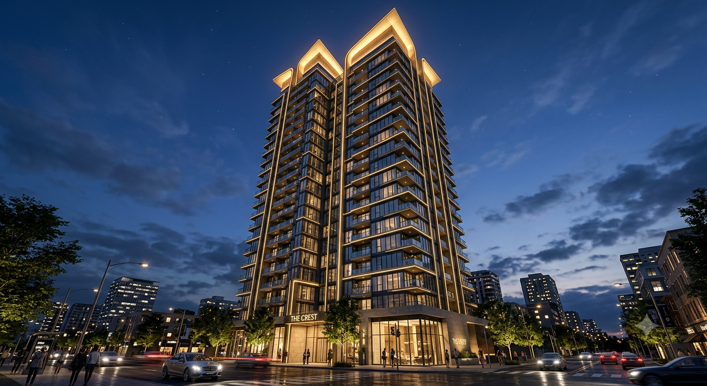 Heaven 20 Heights - Night View with Golden Illumination